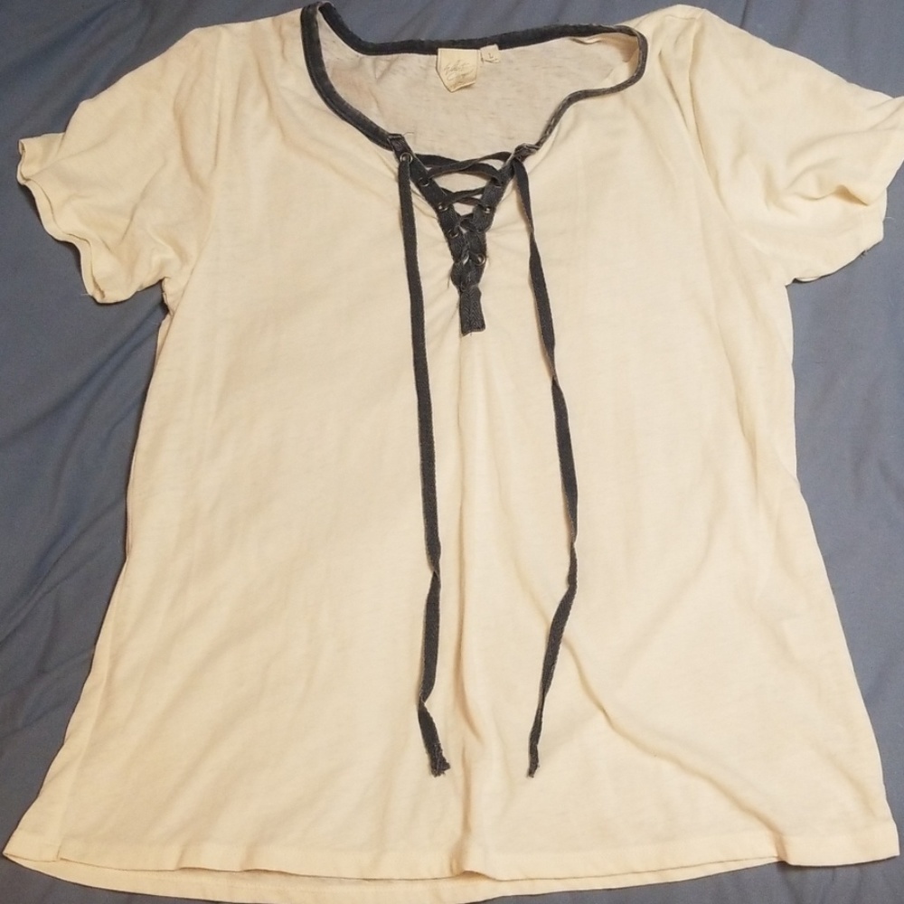 White Crow lace up shirt